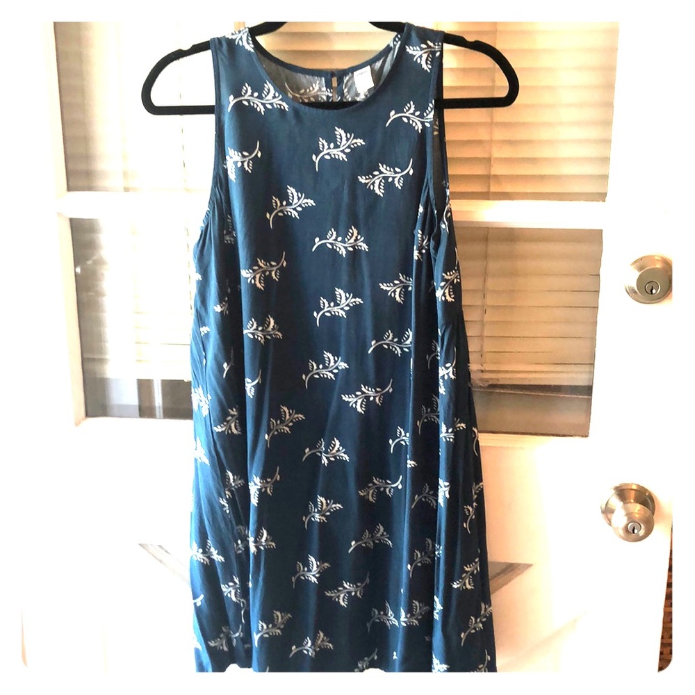Teal blue patterned swing dress M Old Navy comfy